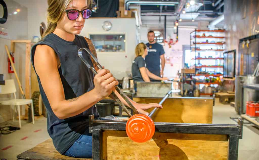 Glass blowing is a unique a fun class that made our list of top attractions to try this year!