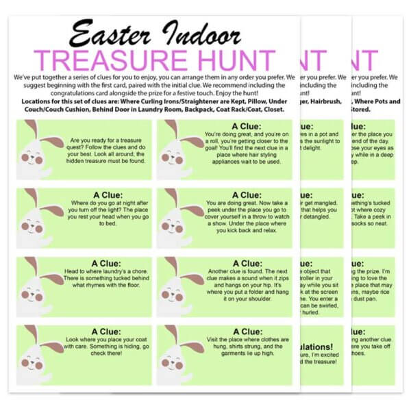 Easter Indoor Treasure Hunt