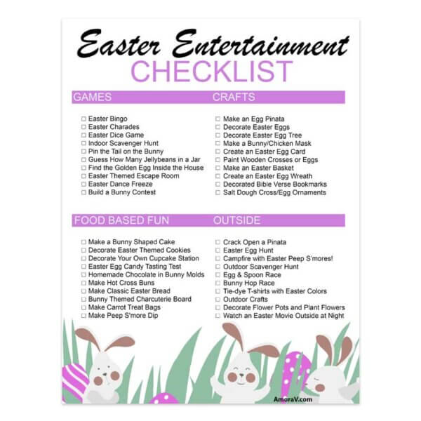 Easter Entertainment Checklist