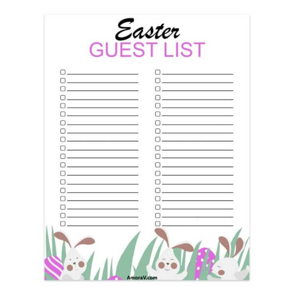 Easter Guest List