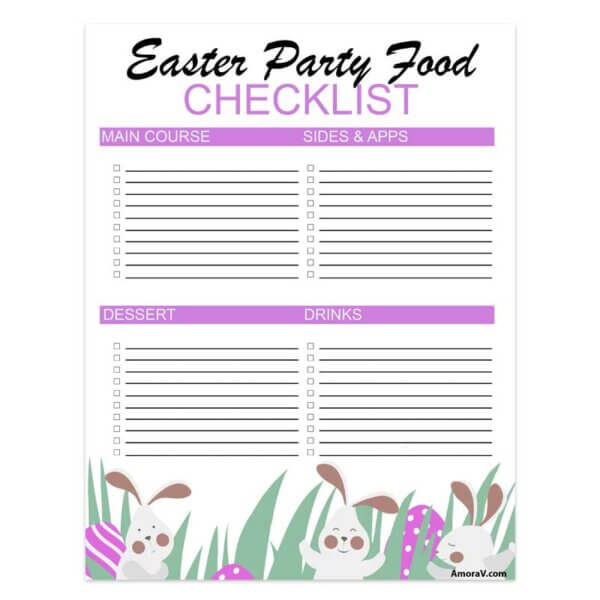 Easter Party Food Checklist