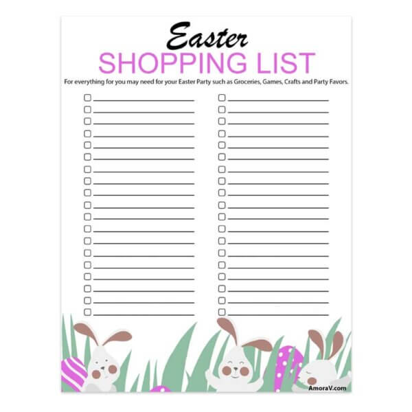 Easter Shopping List