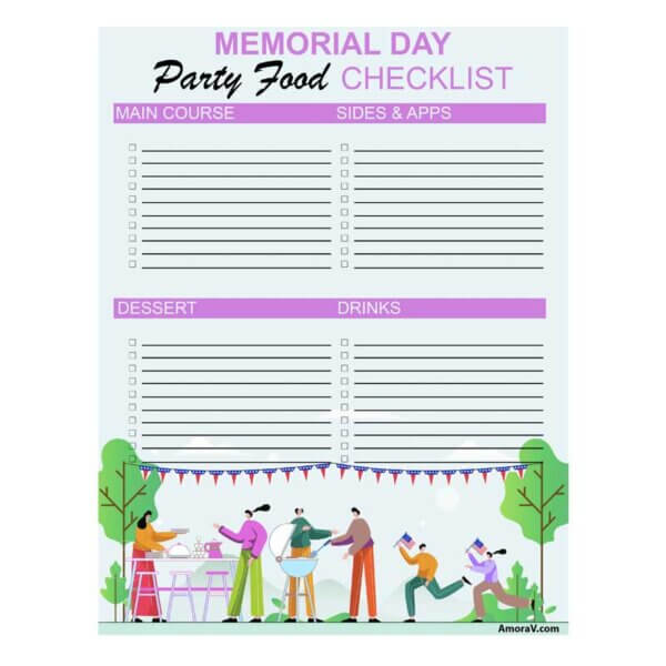 Memorial Day Party Food Checklist