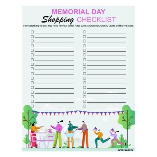 Memorial Day Shopping Checklist
