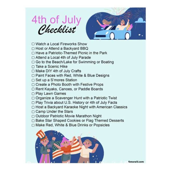 4th of July Checklist