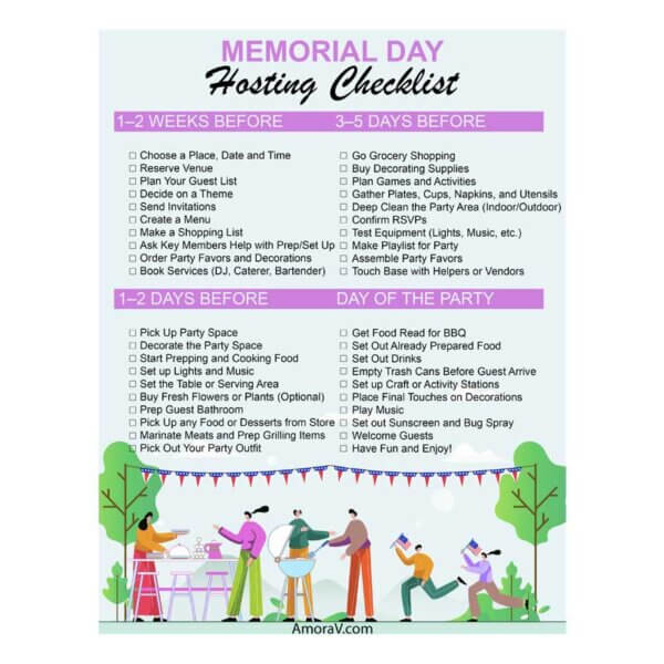 Memorial Day Hosting Checklist