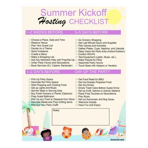 Summer Kickoff Hosting Checklist