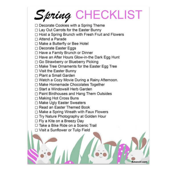 Spring Activities Checklist - Amora V Lifestyle
